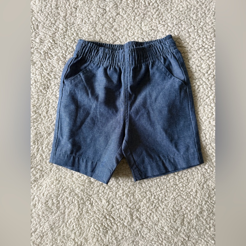 Pekkle Kids Elastic Waist Blue Shorts with Pockets 100% Cotton Size 2T New